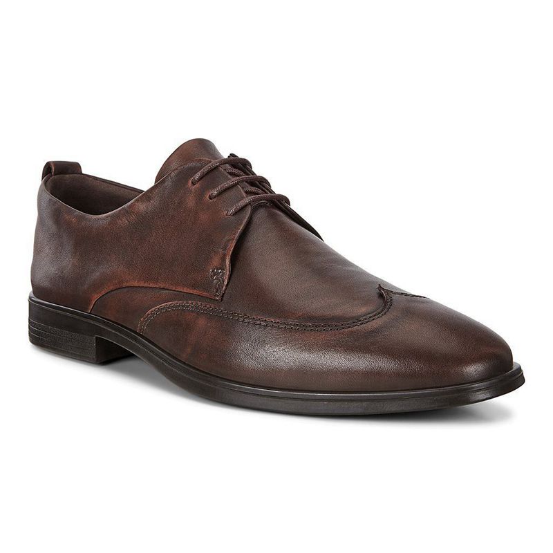 Men Business Ecco Melbourne - Derby Brown - India SEUPVF873